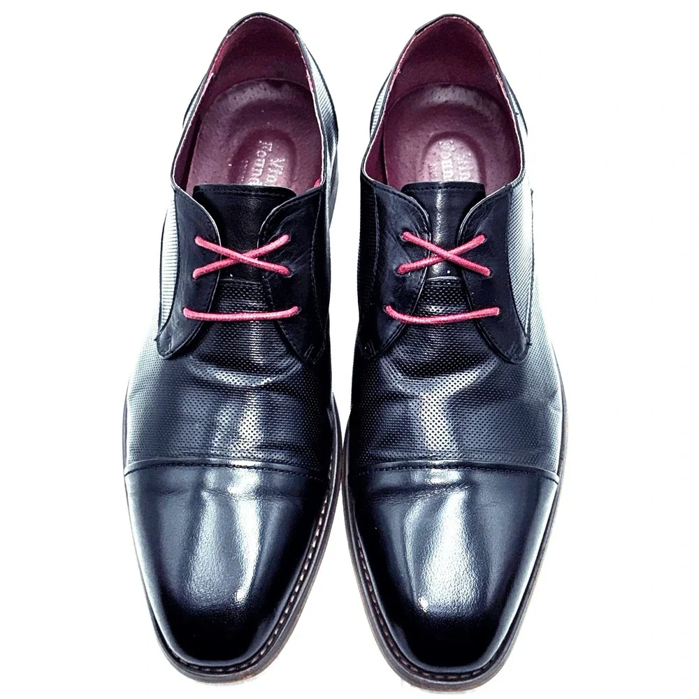 Vintage Foundry Co Oxfords Mens 9.5 Black Excellent Cap Toe Leather VF1004-SE